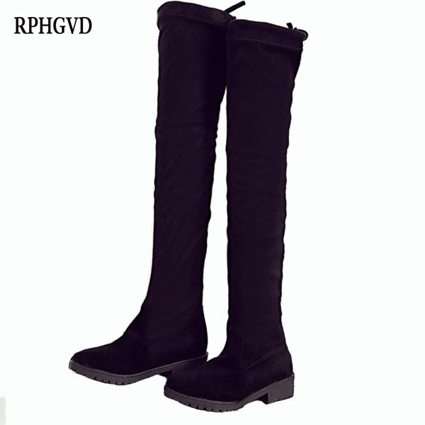 autumn new flat bottom with long boots women shoes over the knee high boots women suede, Black
autumn new flat bottom with long boots women shoes over the knee high boots women suede, Black