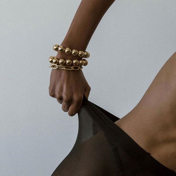 beaded, strands exaggeration punk metal bead bracelet set for female trendy hip hop gold bangle statement party jewelry, Black
beaded, strands exaggeration punk metal bead bracelet set for female trendy hip hop gold bangle statement party jewelry, Black