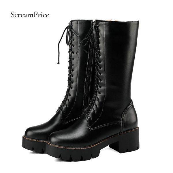 2018 women lace up boots thick heel knee high boots fashion platform side zipper winter woman shoes black white brown
2018 women lace up boots thick heel knee high boots fashion platform side zipper winter woman shoes black white brown