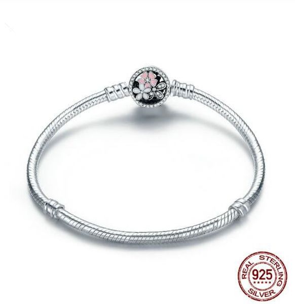 original 925 sterling silver bracelet poetic blooms clasp snake chain bracelet bangle fit women bead charm diy fashion jewelry, Golden;silver
original 925 sterling silver bracelet poetic blooms clasp snake chain bracelet bangle fit women bead charm diy fashion jewelry, Golden;silver