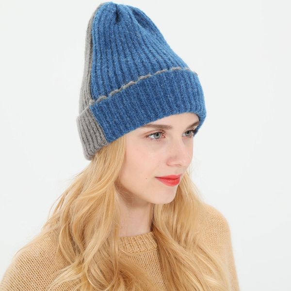 winter knitted hat women color stitching beanies caps ladies outdoors skies bonnet hat girls wool warm ear cap #m1, Blue;gray
winter knitted hat women color stitching beanies caps ladies outdoors skies bonnet hat girls wool warm ear cap #m1, Blue;gray