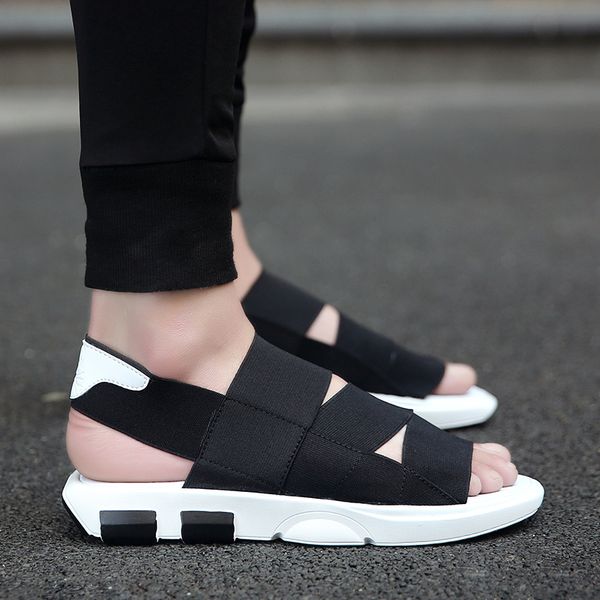 2019 new summer arrivals platform men shoes flat heels strethc fabric mens leisure slippers mans wearnon-slip outside sandals, Black
2019 new summer arrivals platform men shoes flat heels strethc fabric mens leisure slippers mans wearnon-slip outside sandals, Black