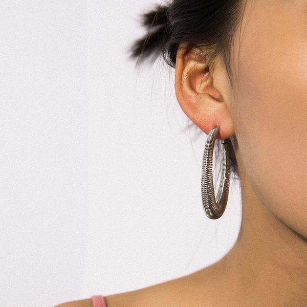 exaggerate big hoop mesh earrings gold tone american&uropean popular iron earrings for women, Golden;silver