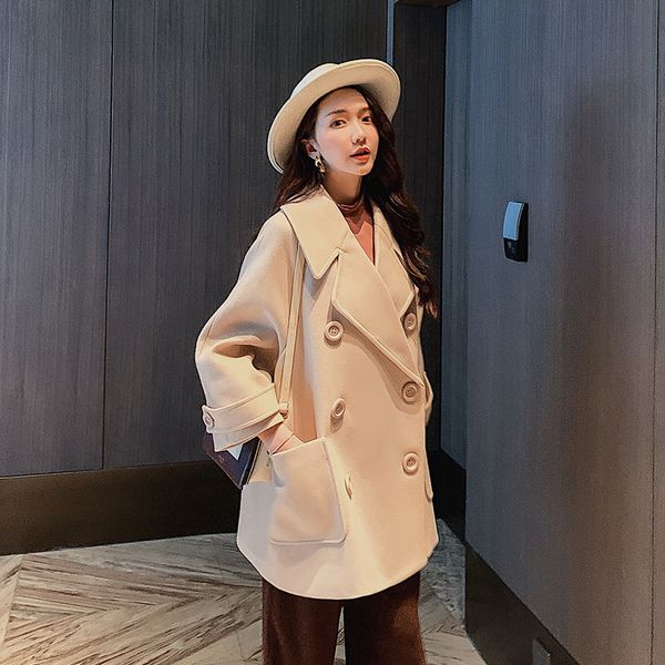 korean winter wool coat women woolen women coats and jackets female jacket double breasted coat plus size xxl ladies coats, Black
korean winter wool coat women woolen women coats and jackets female jacket double breasted coat plus size xxl ladies coats, Black
