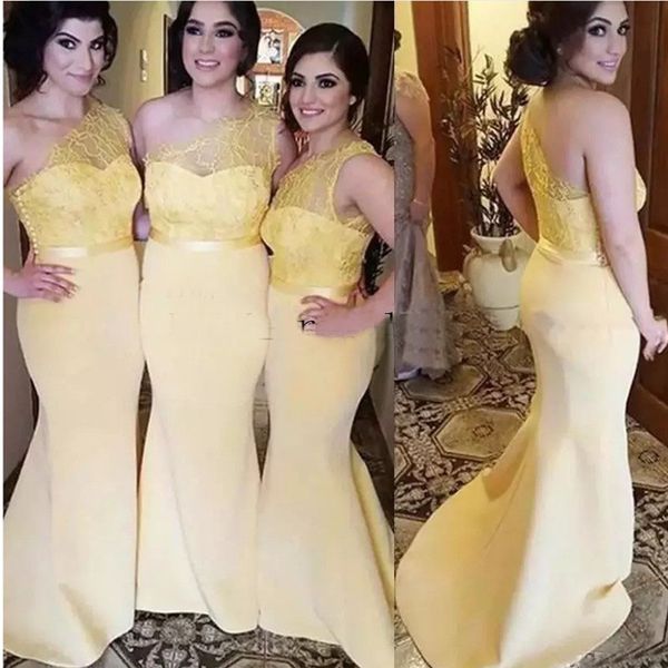 2020 new yellow stretch satin one shoulder mermaid bridesmaid dresses maid of honor dresses lace wedding guest dress, Blue;red
2020 new yellow stretch satin one shoulder mermaid bridesmaid dresses maid of honor dresses lace wedding guest dress, Blue;red
