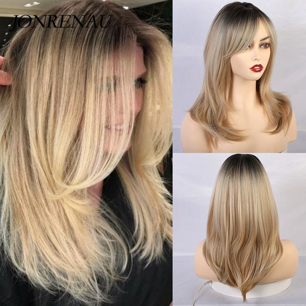 jonrenau synthetic long wig with bang dark root ombre brown hair natural wave wigs for white/black women
jonrenau synthetic long wig with bang dark root ombre brown hair natural wave wigs for white/black women