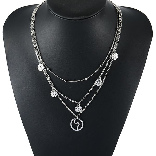 women disc pendant necklaces pendants 3 multi layer necklace tassel charm diamonds statement necklace for women layered chain necklace, Black
women disc pendant necklaces pendants 3 multi layer necklace tassel charm diamonds statement necklace for women layered chain necklace, Black