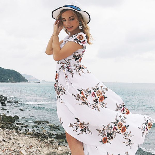 women v-neck printed chiffon dress split beach holiday dresses fashion womens asymmetrical long skirt, Black;gray
women v-neck printed chiffon dress split beach holiday dresses fashion womens asymmetrical long skirt, Black;gray