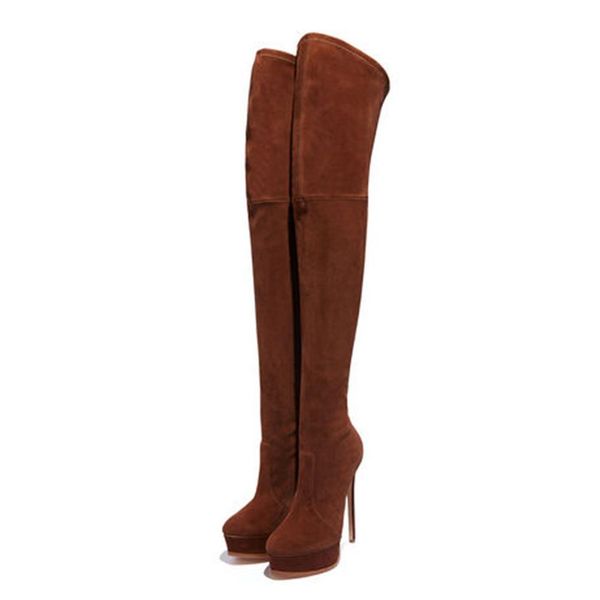 over knee boots woman fashion flock platform round toe slip on thin high heels over knee boots woman 36-41, Black
over knee boots woman fashion flock platform round toe slip on thin high heels over knee boots woman 36-41, Black