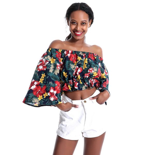2019 new arrivals women's vogue summer beach boho floral print t-shirt female mid-sleeve off shoulder basic tshirt short c, White
2019 new arrivals women's vogue summer beach boho floral print t-shirt female mid-sleeve off shoulder basic tshirt short c, White