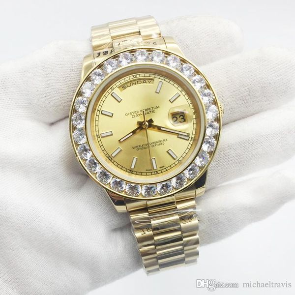 43 мм diamond day date мужские часы из 18-каратного золота из нержавеющей стали автоматические механические сапфировое стекло мужские часы, Slivery;brown
43 мм diamond day date мужские часы из 18-каратного золота из нержавеющей стали автоматические механические сапфировое стекло мужские часы, Slivery;brown
