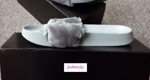 2016 grey rihanna fenty slides sandals with original boxes grey womens slippers indoor girls fashion scuffs 35-44, Black
2016 grey rihanna fenty slides sandals with original boxes grey womens slippers indoor girls fashion scuffs 35-44, Black