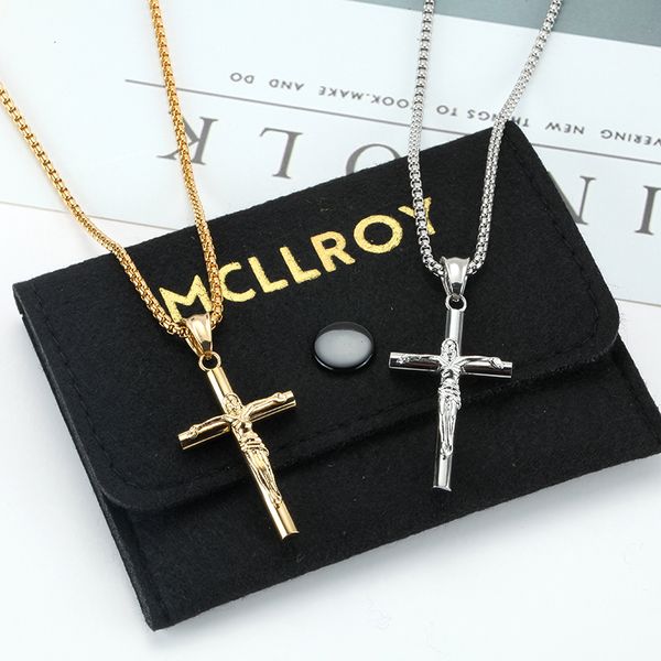 religious jesus cross necklace for men 2020 new fashion gold color cross pendent with chain necklace jewelry gifts for men, Silver
religious jesus cross necklace for men 2020 new fashion gold color cross pendent with chain necklace jewelry gifts for men, Silver
