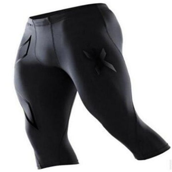 

men's pants pants tight dry stretch 7 points men joggers male fitness casual fashion joggers sweatpants bottom, Black