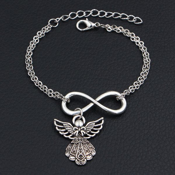 double infinity love wing guardian angel pendant bracelets & bangles accessories fashion handmade link chain diy jewelry for women men gifts, Golden;silver
double infinity love wing guardian angel pendant bracelets & bangles accessories fashion handmade link chain diy jewelry for women men gifts, Golden;silver
