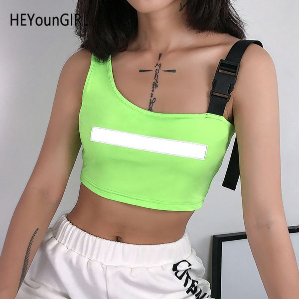 heyoungirl patchwork strips harajuku neon green crop women backless tank tees reflective strip tee shirt summer, White
heyoungirl patchwork strips harajuku neon green crop women backless tank tees reflective strip tee shirt summer, White