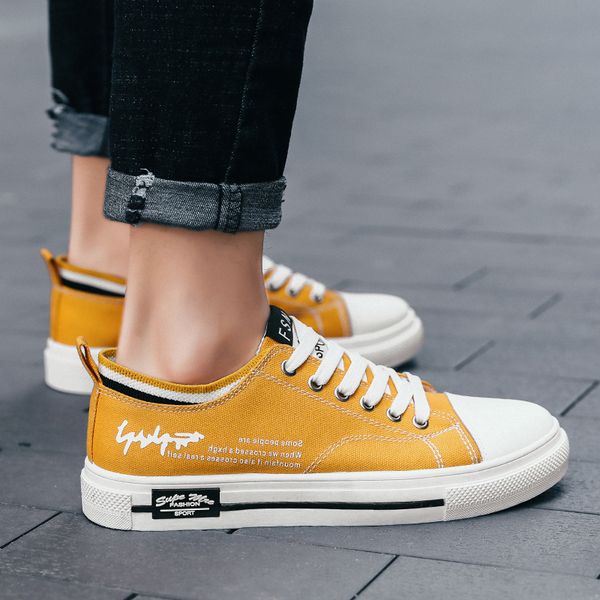 men's casual shoes light breathable sneakers fashion low canvas shoes popular lovers couple flats, Black