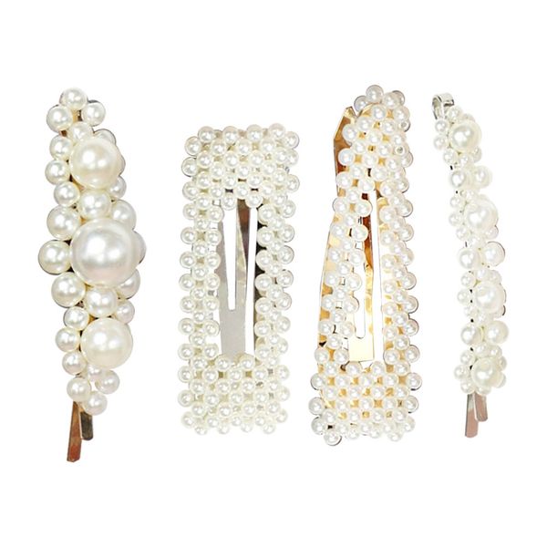 4pcs hair clips fashion pearl simple fresh decorative hair accessories pins barrettes for girls women ladies, Golden;silver
4pcs hair clips fashion pearl simple fresh decorative hair accessories pins barrettes for girls women ladies, Golden;silver