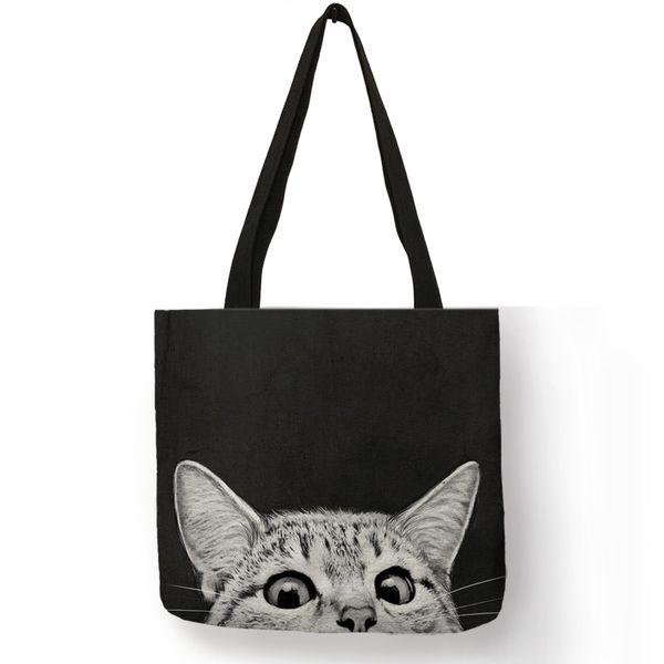 fabric traveling shopping bags cute cat print tote bag for women personality school shoulder bags
fabric traveling shopping bags cute cat print tote bag for women personality school shoulder bags