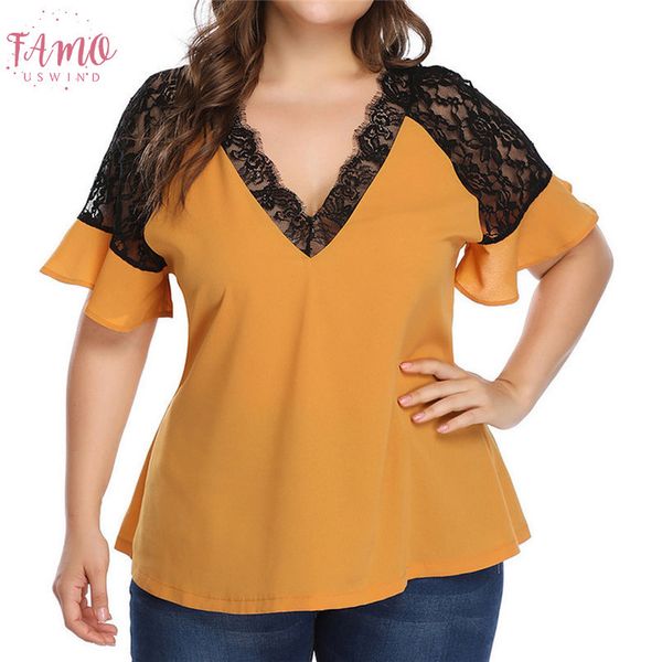 short sleeve v neck blouse lace patchwork chiffon women casual v neck summer new style ladies blouses plus size blusa mujer, White
short sleeve v neck blouse lace patchwork chiffon women casual v neck summer new style ladies blouses plus size blusa mujer, White