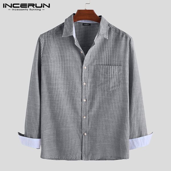 stylish men's shirt striped lapel neck long sleeve casual camisa streetwear business brand shirts men 2019 incerun, White;black
stylish men's shirt striped lapel neck long sleeve casual camisa streetwear business brand shirts men 2019 incerun, White;black