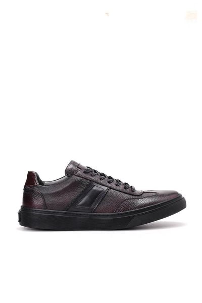 derimod genuine leather burgundy men 's shoes, Black