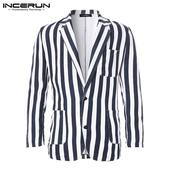 incerun england fashion men lapel striped suit jackets coats casual trend single breasted elegant social mens blazers masculino, White;black
incerun england fashion men lapel striped suit jackets coats casual trend single breasted elegant social mens blazers masculino, White;black
