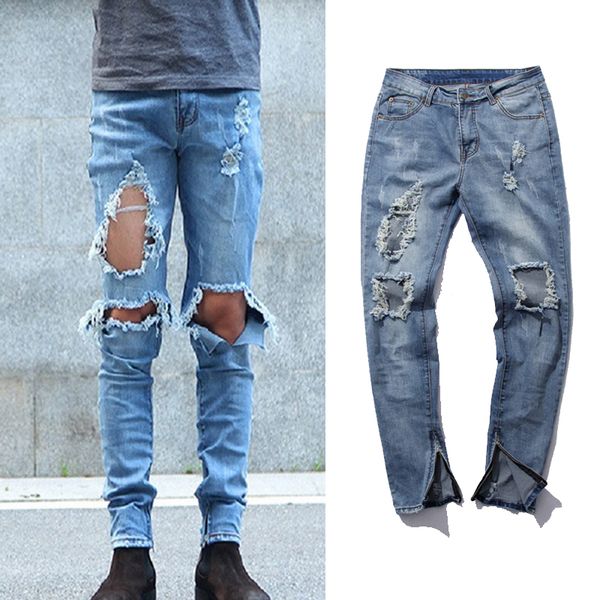 high street hip-hop men's jeans ripped holes solid male trousers side zipper jeans pants hipster streetwear 2019 clothing men, Blue
high street hip-hop men's jeans ripped holes solid male trousers side zipper jeans pants hipster streetwear 2019 clothing men, Blue