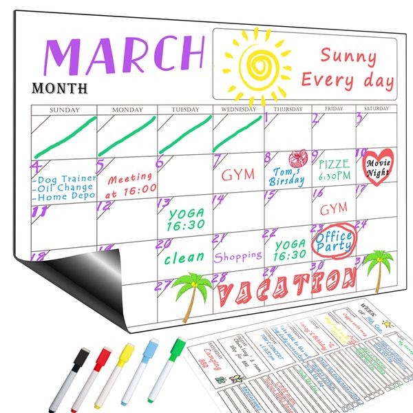 magnetic refrigerator wall art sticker calendar monthly weekly planner white board erase for kitchen 10pcs
magnetic refrigerator wall art sticker calendar monthly weekly planner white board erase for kitchen 10pcs