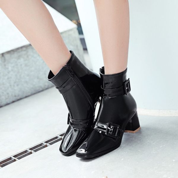 plus size -3 boots women shoes ankle boots for women ladies side zipper with belt buckle, Black
plus size -3 boots women shoes ankle boots for women ladies side zipper with belt buckle, Black