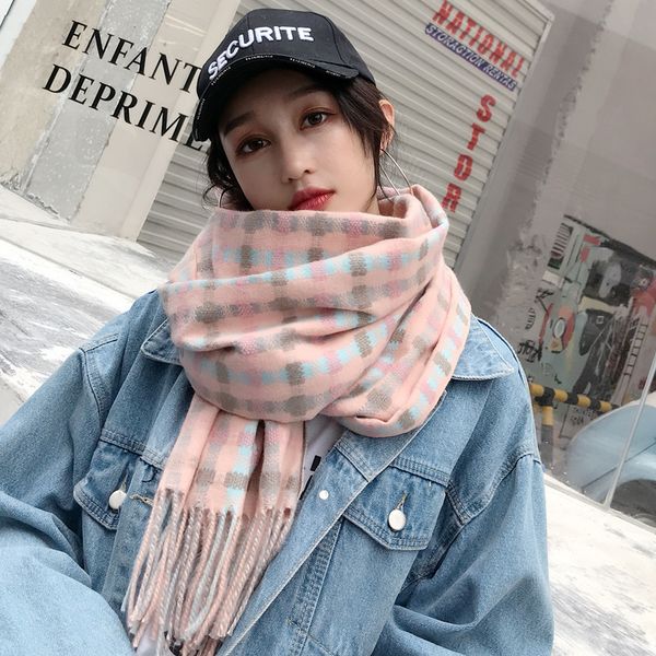 new cashmere plaid scarf female autumn and winter tassel thick warm fashion wild long cashmere shawl student girl, Blue;gray
new cashmere plaid scarf female autumn and winter tassel thick warm fashion wild long cashmere shawl student girl, Blue;gray