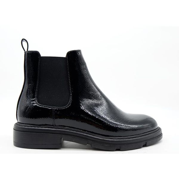 casual glossy black leather bottom thick waterproof contracted temperament round head cylinder boots short paint boots
casual glossy black leather bottom thick waterproof contracted temperament round head cylinder boots short paint boots