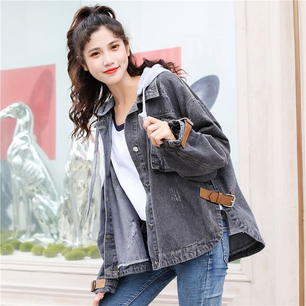 black denim jacket women hooded korean jean jacket for 2019 harajuku coats and jackets women autumn oversized kj2334, Black;brown
black denim jacket women hooded korean jean jacket for 2019 harajuku coats and jackets women autumn oversized kj2334, Black;brown