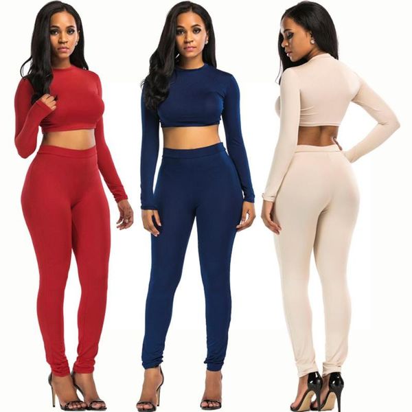 two piece set women tracksuit long sleeve t shirt crop pencil pants leggings set bodycon slim suit 2018 autumn 2 piece sets, Gray
two piece set women tracksuit long sleeve t shirt crop pencil pants leggings set bodycon slim suit 2018 autumn 2 piece sets, Gray