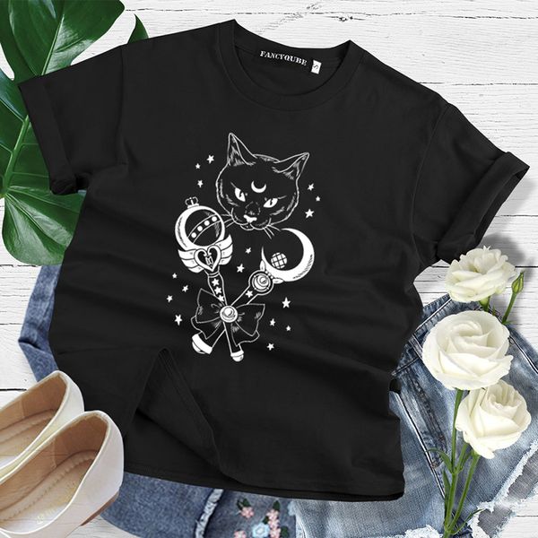 gothic women tshirt sailor month cat print t-shirts female punk short sleeve tees camiseta de las mujeres, White
gothic women tshirt sailor month cat print t-shirts female punk short sleeve tees camiseta de las mujeres, White