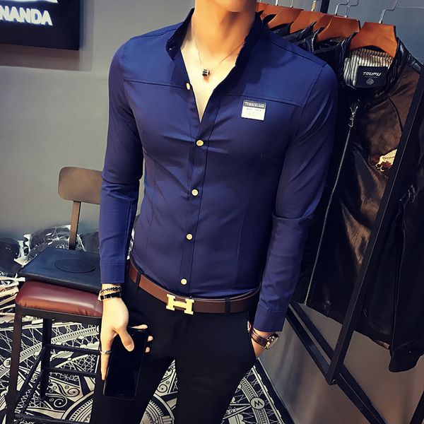 skinny fit party shirt men 2019 new long sleeve navy white club night bar stage clothing male shirt chemise homme, White;black
skinny fit party shirt men 2019 new long sleeve navy white club night bar stage clothing male shirt chemise homme, White;black