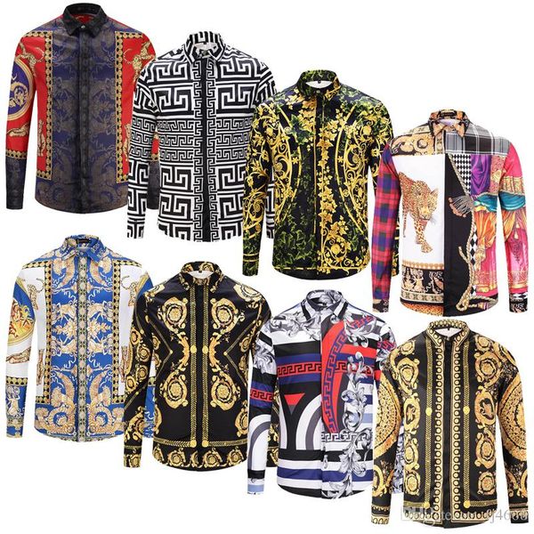 mens 2020 luxury designer clothes fashion brand printed slim fit shirts men floral print dress shirts long sleeved business casual shirts, White;black
mens 2020 luxury designer clothes fashion brand printed slim fit shirts men floral print dress shirts long sleeved business casual shirts, White;black