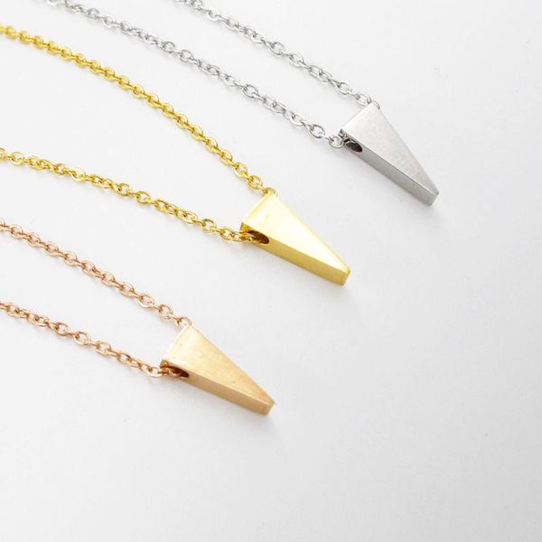 fnixtar 3 colors stainless steel mirror polished geometric triangle charm bead necklace pendant 3*10mm 40/45/50cm 10piece/lot, Silver
fnixtar 3 colors stainless steel mirror polished geometric triangle charm bead necklace pendant 3*10mm 40/45/50cm 10piece/lot, Silver