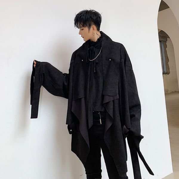 men suede loose casual irregular cardigan jacket male women streetwear hip hop punk gothic outerwear coat, Black;brown
men suede loose casual irregular cardigan jacket male women streetwear hip hop punk gothic outerwear coat, Black;brown
