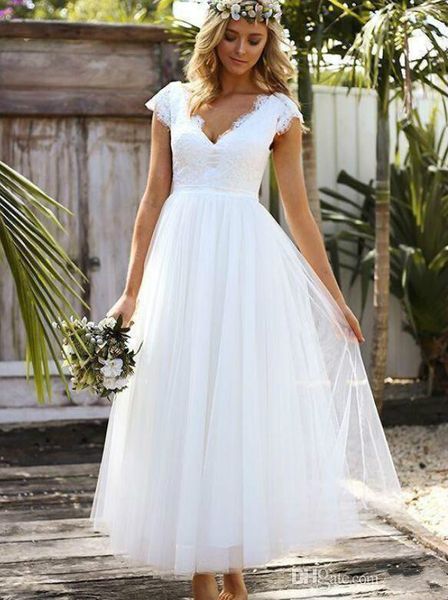 vintage white wedding dresses plus size tea length wedding dress lace tulle modest cap sleeve v-neck bohemian beach garden bridal gowns
vintage white wedding dresses plus size tea length wedding dress lace tulle modest cap sleeve v-neck bohemian beach garden bridal gowns