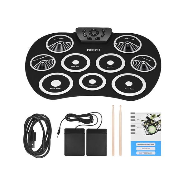 портативный электронный drum set roll up drum kit 9 кремниевые колодки usb powered с педалями drumsticks usb-кабель для студентов малышей
портативный электронный drum set roll up drum kit 9 кремниевые колодки usb powered с педалями drumsticks usb-кабель для студентов малышей