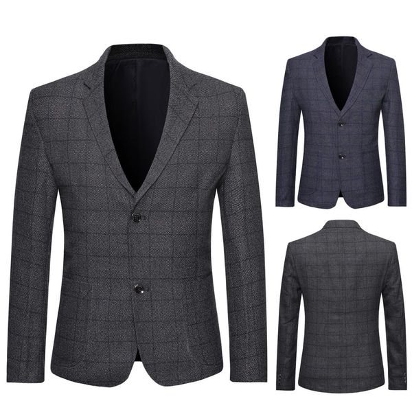 spring and autumn men's casual plaid small suit fashion slim fit plus-sized single-breasted suit men's jacket, White;black
spring and autumn men's casual plaid small suit fashion slim fit plus-sized single-breasted suit men's jacket, White;black