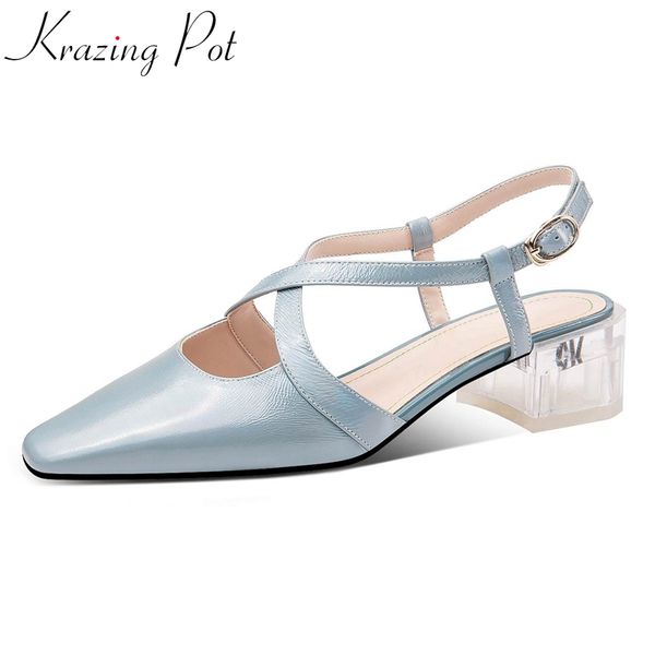 krazing pot new arrival large size genuine leather square toe crystal med heel european design young lady cozy sandals women l72, Black
krazing pot new arrival large size genuine leather square toe crystal med heel european design young lady cozy sandals women l72, Black