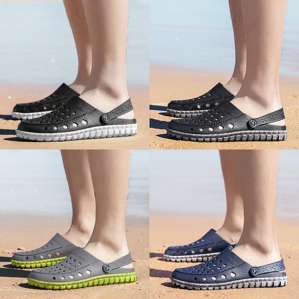 men's shoes sandals and slippers summer air breathable beach shoes outdoor wear personalized non-slip hole shoes garden sandals, Black 
men's shoes sandals and slippers summer air breathable beach shoes outdoor wear personalized non-slip hole shoes garden sandals, Black