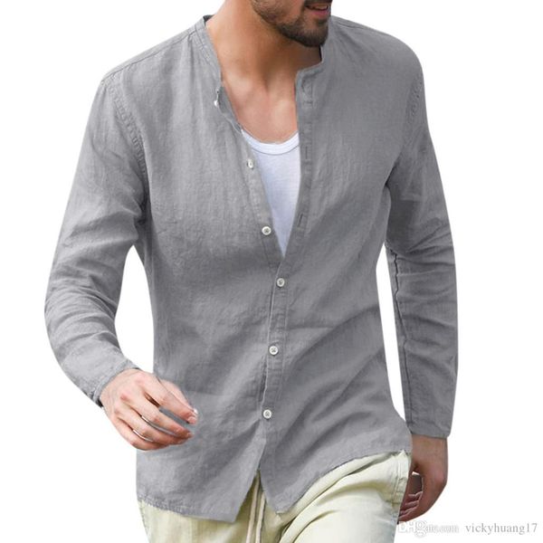 2019 fashion comfortable men shirts solid button baggy cotton linen long sleeve casual shirts camisetas may23, White;black
2019 fashion comfortable men shirts solid button baggy cotton linen long sleeve casual shirts camisetas may23, White;black