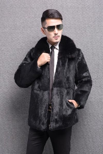 real genunie natural fur coat with fur collar men fashion jacket warm winter custom any size, Black
real genunie natural fur coat with fur collar men fashion jacket warm winter custom any size, Black