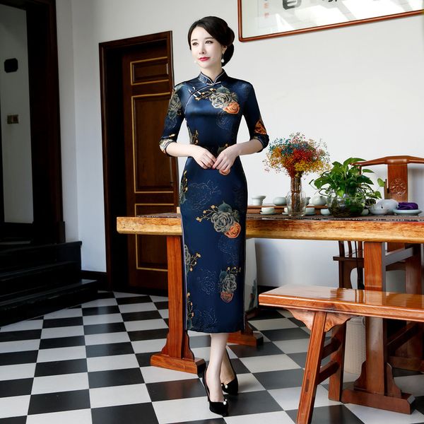 velour print flower female qipao chinese style vintage button cheongsam classic elegant navy blue dress slim vestidos, Red
velour print flower female qipao chinese style vintage button cheongsam classic elegant navy blue dress slim vestidos, Red