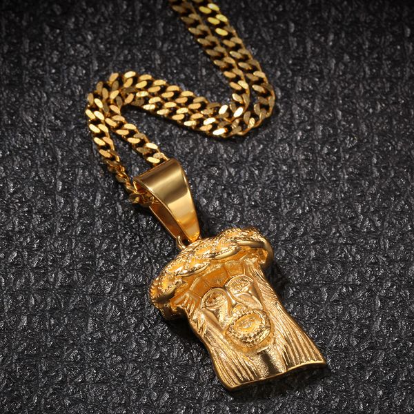 fashion-18k gold plated stainless steel jesus head portrait necklace chain hip hop rapper mens religious jewelry gifts for boys for sale, Silver
fashion-18k gold plated stainless steel jesus head portrait necklace chain hip hop rapper mens religious jewelry gifts for boys for sale, Silver