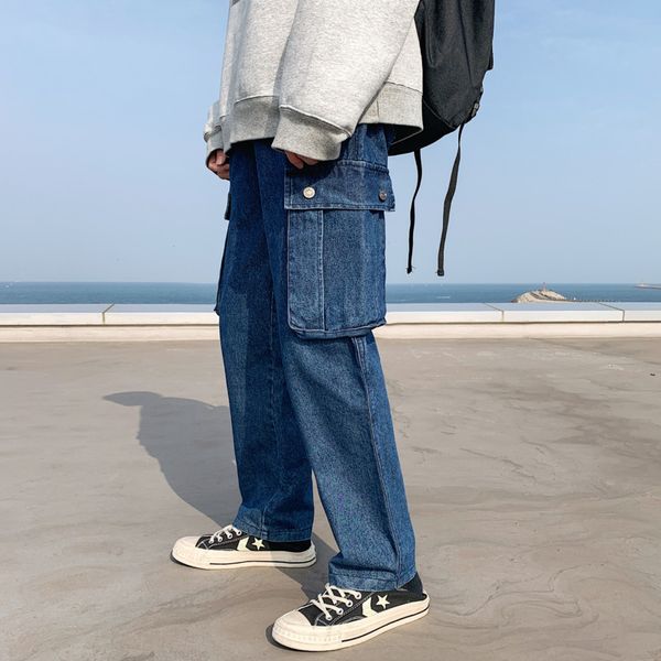 spring new jeans men fashion washed solid color casual denim pants man streetwear hip hop loose straight trouser male clothes, Blue
spring new jeans men fashion washed solid color casual denim pants man streetwear hip hop loose straight trouser male clothes, Blue