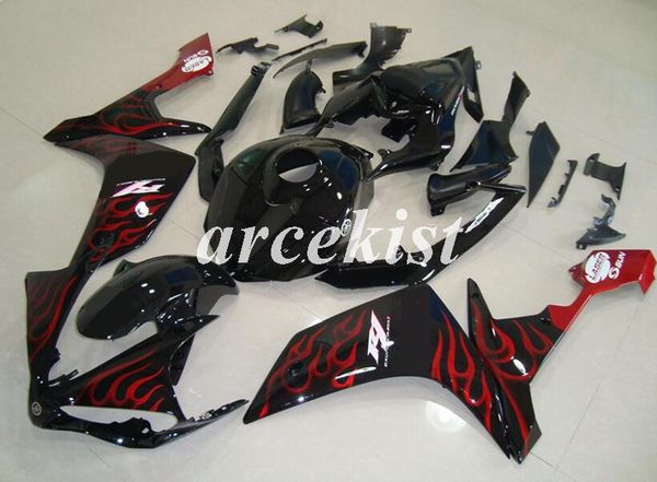 injection mold new abs motorcycle full fairings kit fit for yamaha yzf-r1 2007 2008 07 08 add tank cover bodywork set flame red 
injection mold new abs motorcycle full fairings kit fit for yamaha yzf-r1 2007 2008 07 08 add tank cover bodywork set flame red